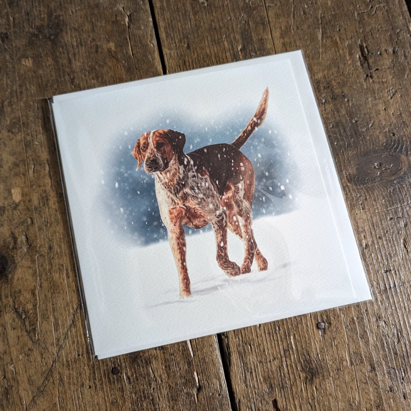 Snowy Hound Christmas Card