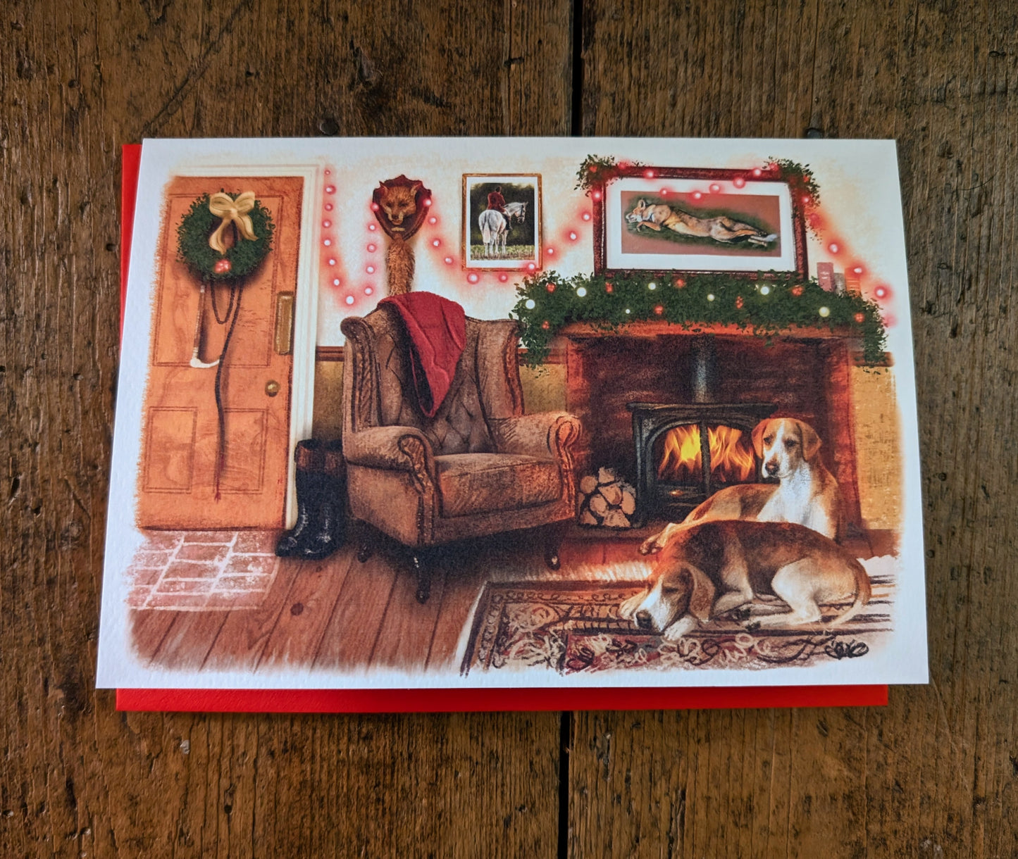 "Creature Comforts" Fox Hound Christmas Card