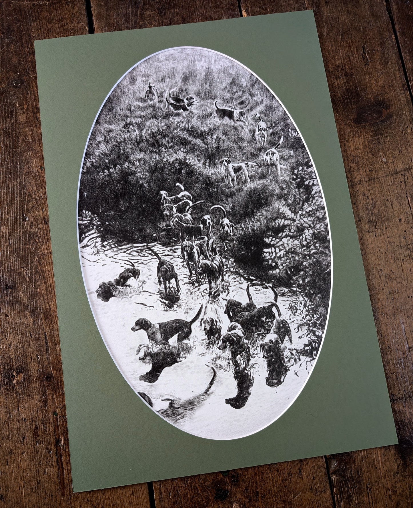 "Otterhounds By The River" Mounted *Original*
